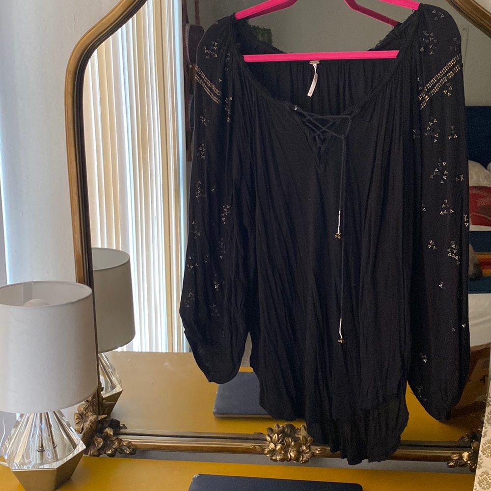 Free people black beaded top